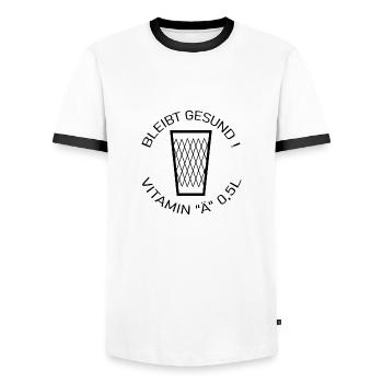 Bleibt gesund Hessen Appelwoi Hessisch Apfelwein - Männer Kontrast-T-Shirt - Weiß/Schwarz - Vorne - AI Model Female 172 light (172cm) & AI Model Male 178 dark (178cm)