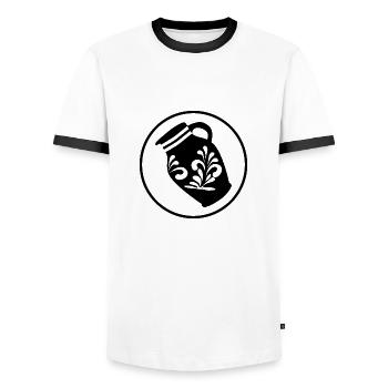 Babbel Hessen Hessian Gift Cider Appelwoi - Men's Ringer Shirt - white/black - Front - AI Model Female 172 light (172cm) & AI Model Male 178 dark (178cm)