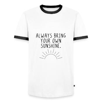 Always apporte votre own sunshine - T-shirt contrasté Homme - blanc/noir - Devant - AI Model Female 172 light (172cm) & AI Model Male 178 dark (178cm)