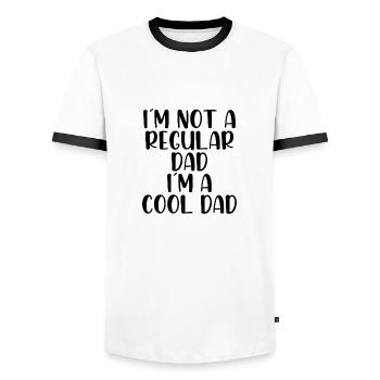 I´m not a regular dad I´m a cool dad - Männer Kontrast-T-Shirt - Weiß/Schwarz - Vorne - AI Model Female 172 light (172cm) & AI Model Male 178 dark (178cm)