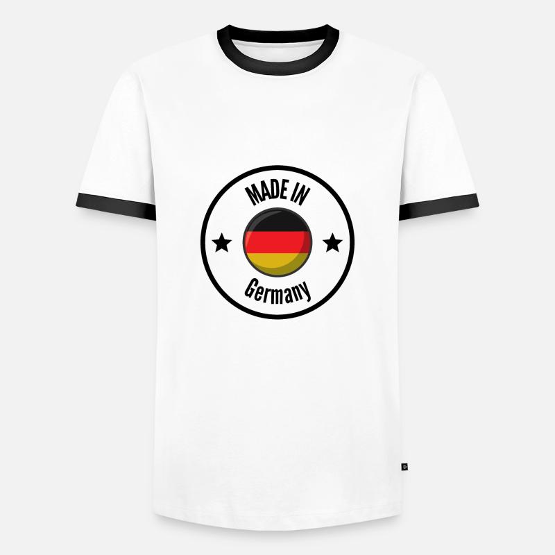 MADE IN GERMANY - Männer Kontrast-T-Shirt - Weiß/Schwarz