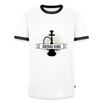 Shisha King - Pfeife - Männer Kontrast-T-Shirt - Weiß/Schwarz - Vorne - AI Model Female 172 light (172cm) & AI Model Male 178 dark (178cm)
