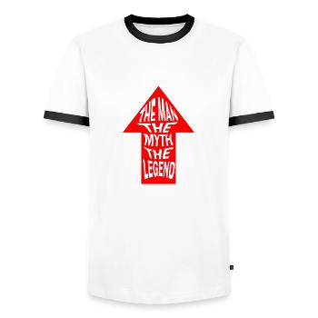 The Man - Men's Ringer Shirt - white/black - Front - AI Model Female 172 light (172cm) & AI Model Male 178 dark (178cm)