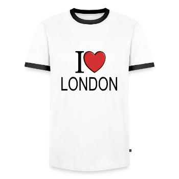 I love London - Männer Kontrast-T-Shirt - Weiß/Schwarz - Vorne - AI Model Female 172 light (172cm) & AI Model Male 178 dark (178cm)