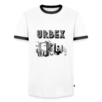 URBEX - T-shirt contrasté Homme - blanc/noir - Devant - AI Model Female 172 light (172cm) & AI Model Male 178 dark (178cm)