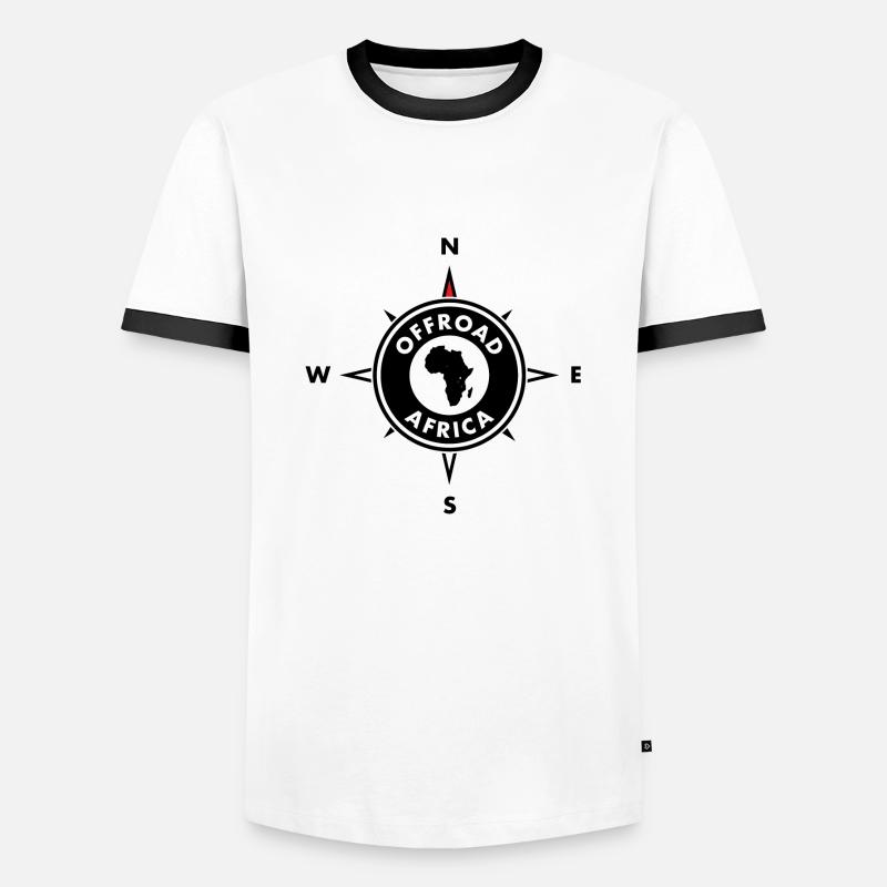 Offroad Compass Afrika - Männer Kontrast-T-Shirt - Weiß/Schwarz
