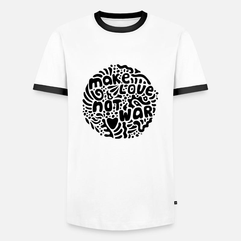 Make Love Not War (schwarz) - Männer Kontrast-T-Shirt - Weiß/Schwarz