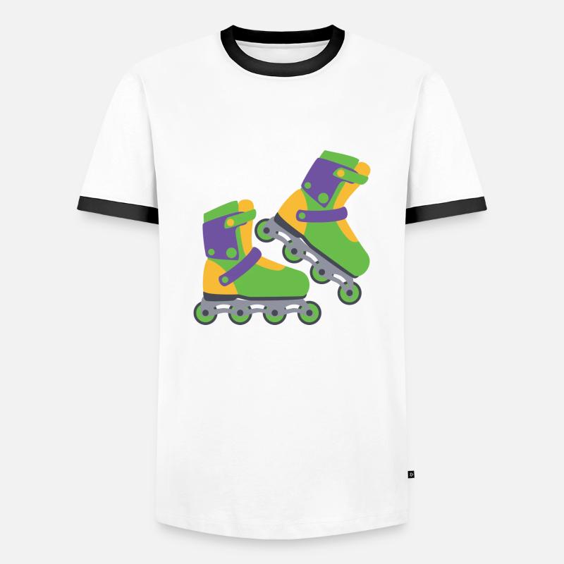 roller skates - Men's Ringer Shirt - white/black