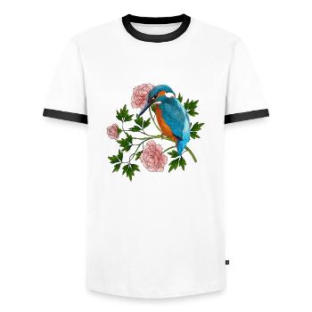 Bunter Vogel - Männer Kontrast-T-Shirt - Weiß/Schwarz - Vorne - AI Model Female 172 light (172cm) & AI Model Male 178 dark (178cm)