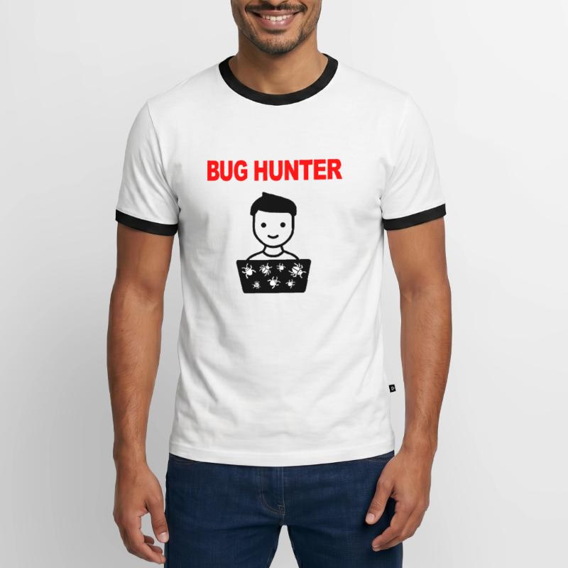 Bug Hunter, Logiciel Testing, Programmeur, IT, Bugs T-shirt contrasté Homme