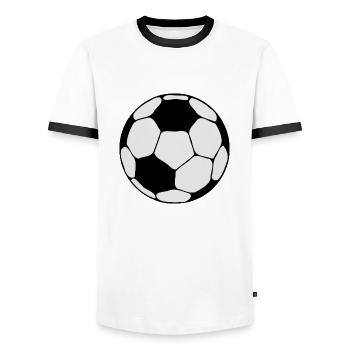 soccer - T-shirt contrasté Homme - blanc/noir - Devant - AI Model Female 172 light (172cm) & AI Model Male 178 dark (178cm)