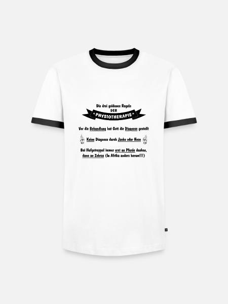 Regeln der Physiotherapie II - Männer Kontrast-T-Shirt - Weiß/Schwarz