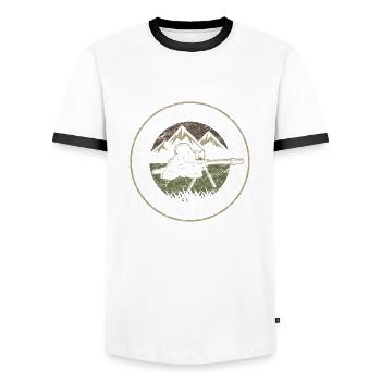 Retro Vintage Military Sniper Humorvolle Geschenki - Männer Kontrast-T-Shirt - Weiß/Schwarz - Vorne - AI Model Female 172 light (172cm) & AI Model Male 178 dark (178cm)