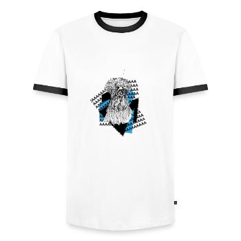 JAAAAAAAAA!!! - Männer Kontrast-T-Shirt - Weiß/Schwarz - Vorne - AI Model Female 172 light (172cm) & AI Model Male 178 dark (178cm)