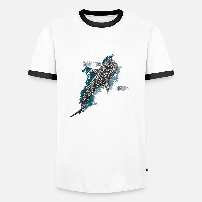 Galapagos Requin Wal - Männer Kontrast-T-Shirt - Weiß/Schwarz