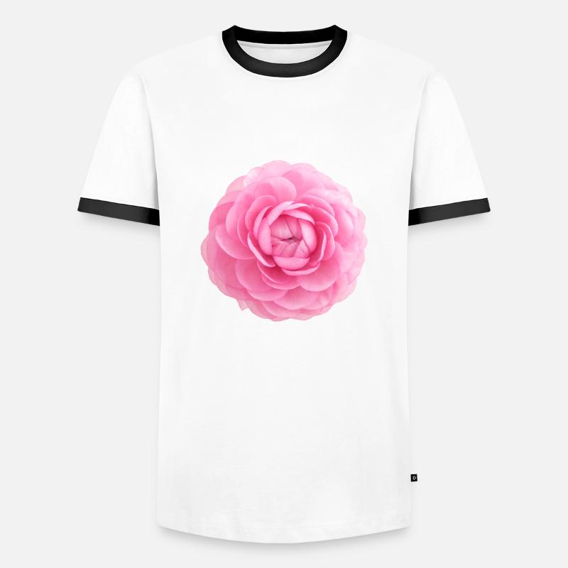 Ranunkel-Blüte - Männer Kontrast-T-Shirt - Weiß/Schwarz