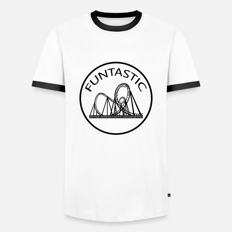 Rollercoaster Roller Coaster Amusement Park - Men's Ringer Shirt - white/black