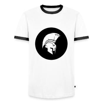 Spartan - Men's Ringer Shirt - white/black - Front - AI Model Female 172 light (172cm) & AI Model Male 178 dark (178cm)