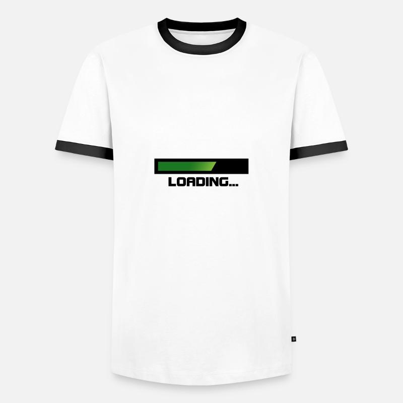 Green Loading Bar - Men's Ringer Shirt - white/black