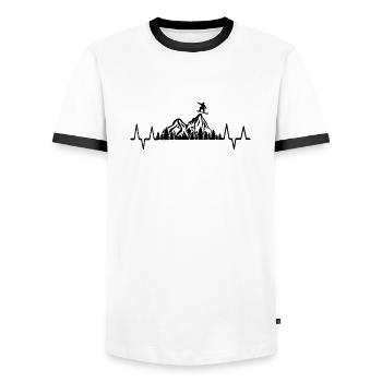Snowboard Snowboarder - T-shirt contrasté Homme - blanc/noir - Devant - AI Model Female 172 light (172cm) & AI Model Male 178 dark (178cm)