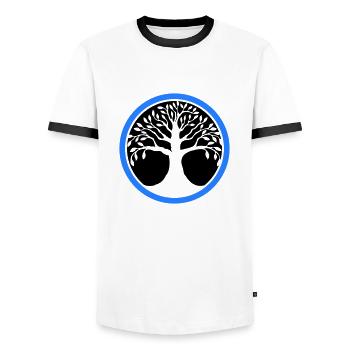 arbre de vie - T-shirt contrasté Homme - blanc/noir - Devant - AI Model Female 172 light (172cm) & AI Model Male 178 dark (178cm)