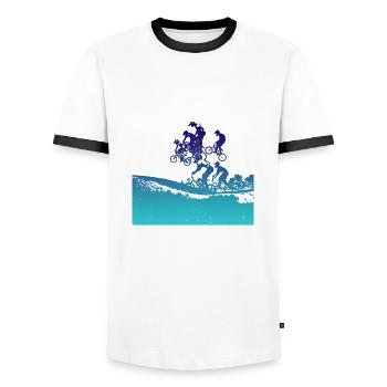 bmx - T-shirt contrasté Homme - blanc/noir - Devant - AI Model Female 172 light (172cm) & AI Model Male 178 dark (178cm)