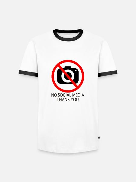 no social media - Männer Kontrast-T-Shirt - Weiß/Schwarz