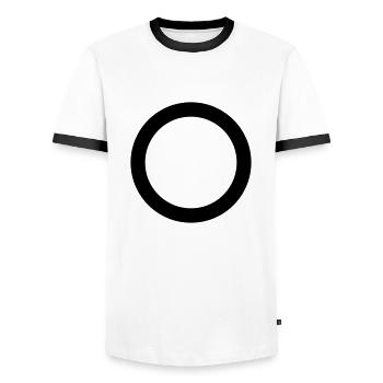 Kreis Symbol - Männer Kontrast-T-Shirt - Weiß/Schwarz - Vorne - AI Model Female 172 light (172cm) & AI Model Male 178 dark (178cm)