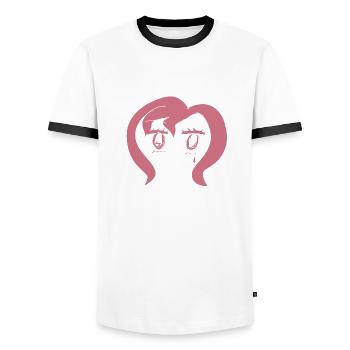 rosa haare - Männer Kontrast-T-Shirt - Weiß/Schwarz - Vorne - AI Model Female 172 light (172cm) & AI Model Male 178 dark (178cm)