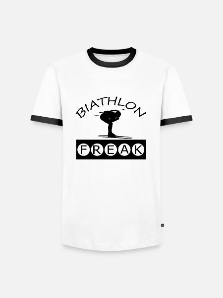 Biathlon Ski - Men's Ringer Shirt - white/black