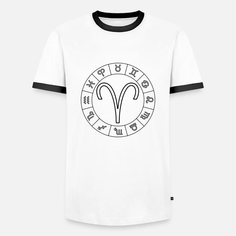 Sternzeichen Widder Aries - Männer Kontrast-T-Shirt - Weiß/Schwarz