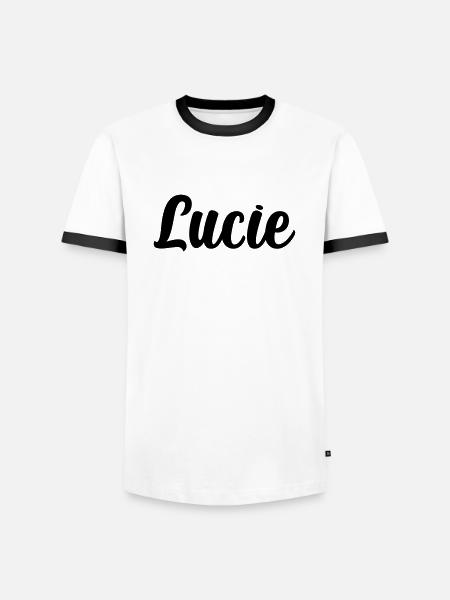 Lucie - Männer Kontrast-T-Shirt - Weiß/Schwarz
