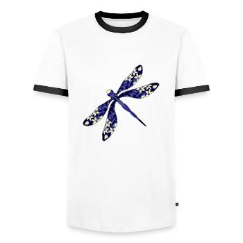 Libellule - T-shirt contrasté Homme - blanc/noir - Devant - AI Model Female 172 light (172cm) & AI Model Male 178 dark (178cm)