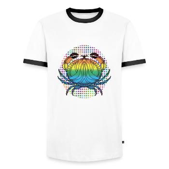 Krebs - Männer Kontrast-T-Shirt - Weiß/Schwarz - Vorne - AI Model Female 172 light (172cm) & AI Model Male 178 dark (178cm)