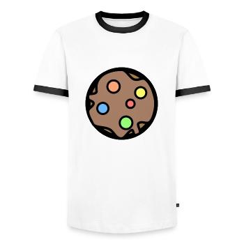 Biscuit - Men's Ringer Shirt - white/black - Front - AI Model Female 172 light (172cm) & AI Model Male 178 dark (178cm)