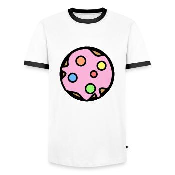 Biscuit - Men's Ringer Shirt - white/black - Front - AI Model Female 172 light (172cm) & AI Model Male 178 dark (178cm)