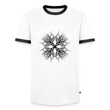 Deep in the Forest - Men's Ringer Shirt - white/black - Front - AI Model Female 172 light (172cm) & AI Model Male 178 dark (178cm)