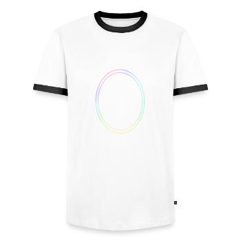 Cercle ovale dans la décoration de couleurs vives - T-shirt contrasté Homme - blanc/noir - Devant - AI Model Female 172 light (172cm) & AI Model Male 178 dark (178cm)