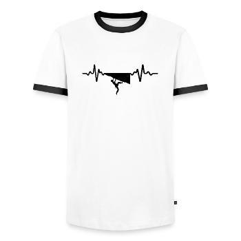 Bouldern Klettern Climbing Wandern - Männer Kontrast-T-Shirt - Weiß/Schwarz - Vorne - AI Model Female 172 light (172cm) & AI Model Male 178 dark (178cm)
