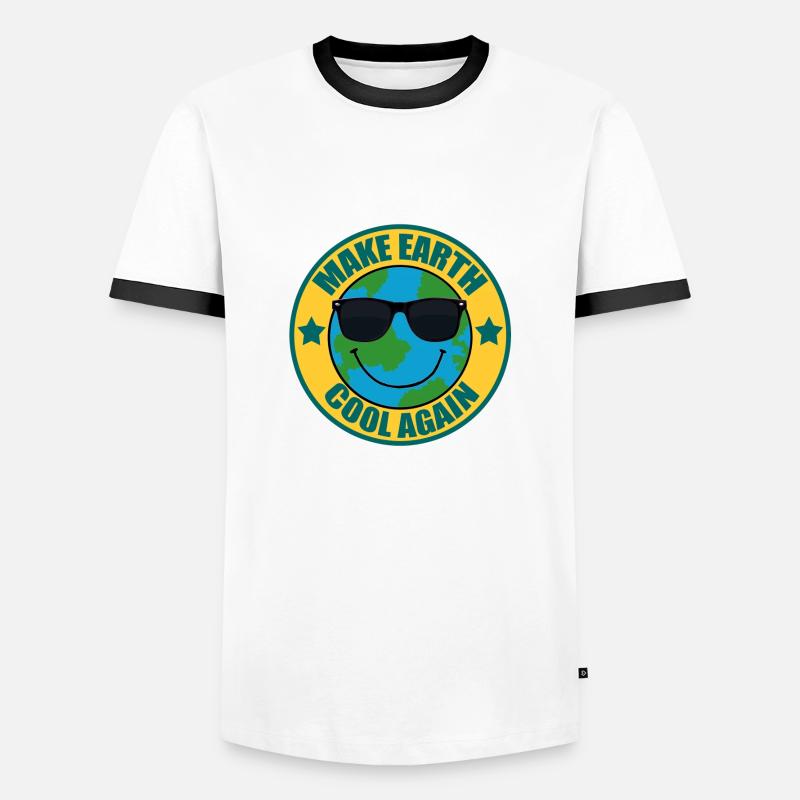 Make Earth cool again - Men's Ringer Shirt - white/black