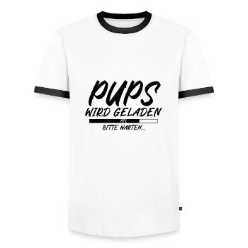 Pups wird geladen bitte warten - Männer Kontrast-T-Shirt - Weiß/Schwarz - Vorne - AI Model Female 172 light (172cm) & AI Model Male 178 dark (178cm)