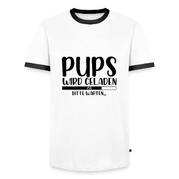Pups wird geladen bitte warten - Männer Kontrast-T-Shirt - Weiß/Schwarz - Vorne - AI Model Female 172 light (172cm) & AI Model Male 178 dark (178cm)