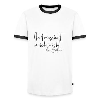 Interessiert mich nicht die Bohne - Männer Kontrast-T-Shirt - Weiß/Schwarz - Vorne - AI Model Female 172 light (172cm) & AI Model Male 178 dark (178cm)