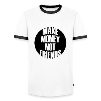 Dire Circle Money - T-shirt contrasté Homme - blanc/noir - Devant - AI Model Female 172 light (172cm) & AI Model Male 178 dark (178cm)