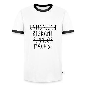 Unmöglich riskant sinnlos machs - Männer Kontrast-T-Shirt - Weiß/Schwarz - Vorne - AI Model Female 172 light (172cm) & AI Model Male 178 dark (178cm)