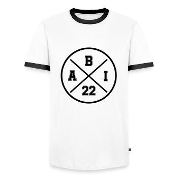 Abi 22 - Männer Kontrast-T-Shirt - Weiß/Schwarz - Vorne - AI Model Female 172 light (172cm) & AI Model Male 178 dark (178cm)