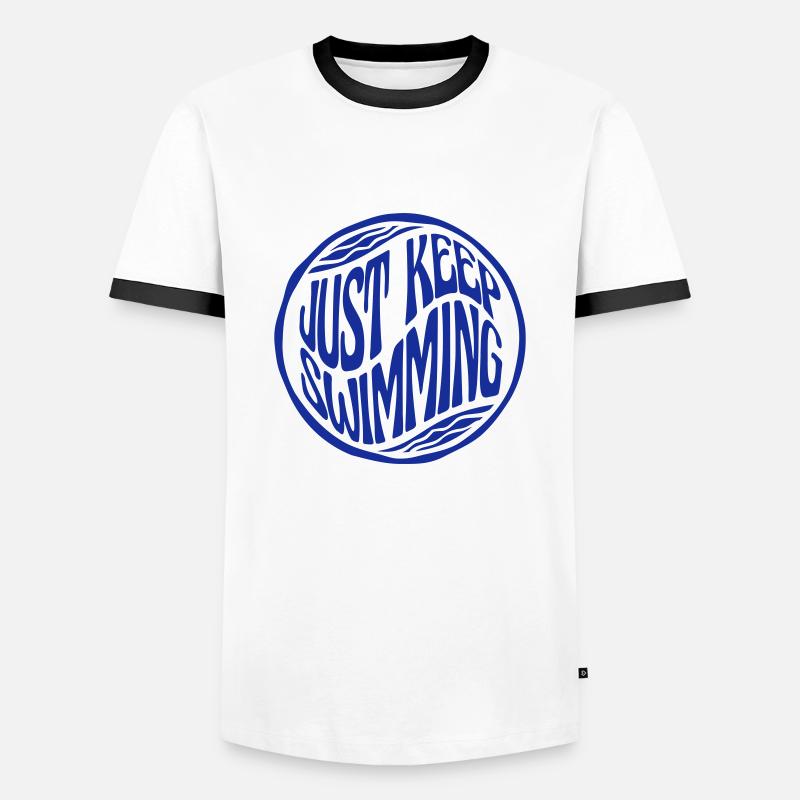 Continuez simplement à nager - T-shirt contrasté Homme - blanc/noir