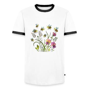 Insekten - Männer Kontrast-T-Shirt - Weiß/Schwarz - Vorne - AI Model Female 172 light (172cm) & AI Model Male 178 dark (178cm)