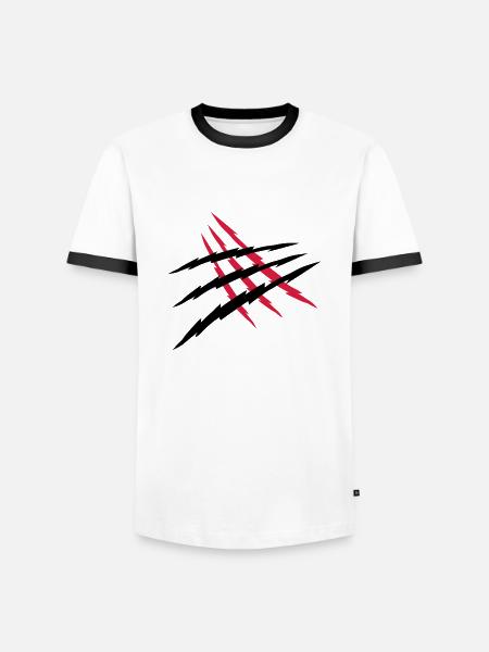 2 scratches wound - Men's Ringer Shirt - white/black