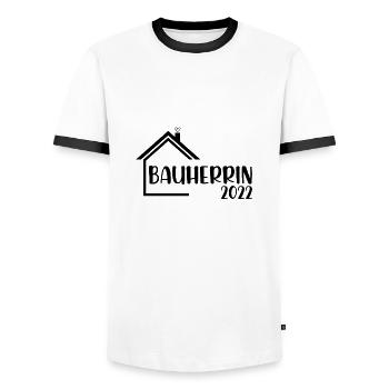 Bauherrin 2022 - Männer Kontrast-T-Shirt - Weiß/Schwarz - Vorne - AI Model Female 172 light (172cm) & AI Model Male 178 dark (178cm)
